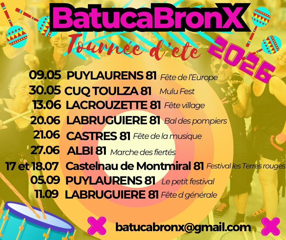 ☀️🥁 BatucaBronX démarre sa tournée d’été 😎🩷 Attention… ça va faire du bruit !🔥…