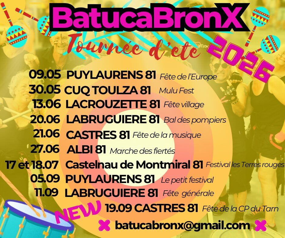 📣 Après quelques semaines de vacances, BatucaBronX sera de retour en septembre ! 🥁🔥…